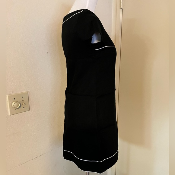 Japanese Jayro White Women's Cap Sleeve Above The Knee A-Line Dress- Black - Picture 4 of 9